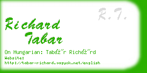 richard tabar business card
